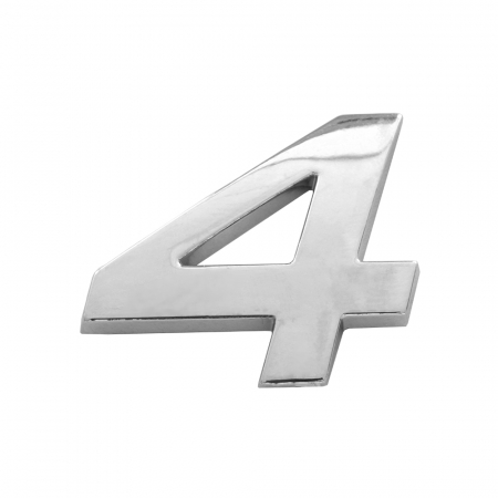 Accesorii auto exterior - Ornament Auto 3D. Cifra 4. 26 Mm. Cromat