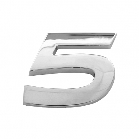 Accesorii auto exterior - Ornament Auto 3D. Cifra 5. 26 Mm. Cromat