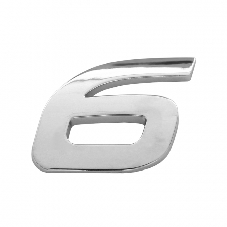 Accesorii auto exterior - Ornament Auto 3D. Cifra 6. 26 Mm. Cromat