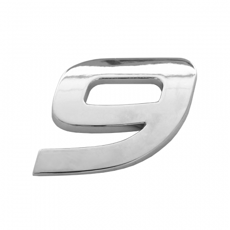 Accesorii auto exterior - Ornament Auto 3D. Cifra 9. 26 Mm. Cromat