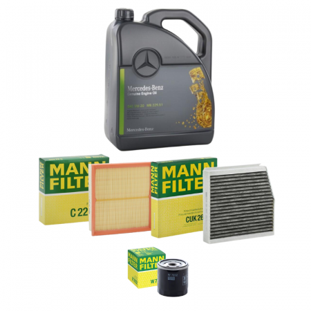 Pachete revizie - Pachet Revizie Ulei Mercedes Benz 229.52 + Filtre Mann pentru A 180 CDI / d (176.012)   (1461 cmc / 80 kW / 109 CP)