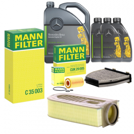 Pachete revizie - Pachet Revizie Ulei Mercedes Benz 229.52 + Filtre Mann pentru Mercedes E220CDI W212 170cp