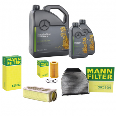 Piese auto - Pachet Revizie Ulei Mercedes-Benz + Filtre Mann pentru Mercedes-Benz C220CDI W204 163cp