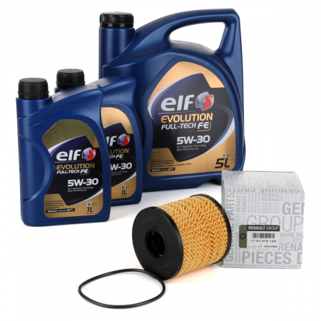 Pachete revizie - Pachet Revizie Ulei Motor Elf Evolution Full Tech FE 5W-30 5L + 2 Buc 1L + Filtru Ulei Oe Dacia 7701479124