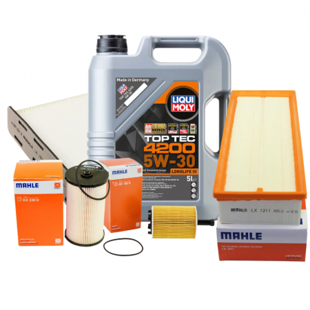 Piese auto - Pachet schimb ulei GOLD Liqui Moly 5L+ filtre Mahle pentru grupul VAG - VW AUDI SKODA SEAT 1.9TDI, 2.0TDI