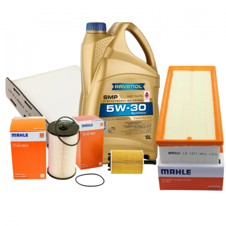 Piese auto - Pachet schimb ulei GOLD Ravenol 5L+ filtre Mahle pentru grupul VAG - VW AUDI SKODA SEAT 1.9TDI, 2.0TDI