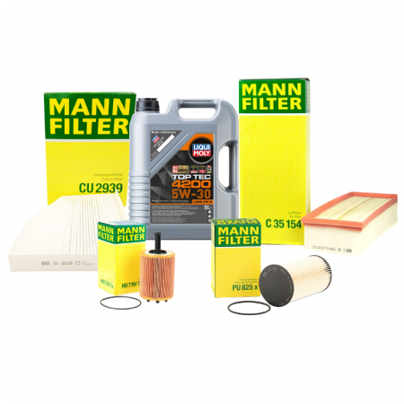 Pachete revizie - Pachet schimb ulei GOLD Liqui Moly 5L+ filtre MANN pentru grupul VAG - VW AUDI SKODA SEAT 1.9TDI, 2.0TDI
