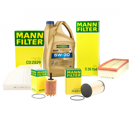 Piese auto - Pachet schimb ulei GOLD Ravenol 5L+ filtre MANN pentru grupul VAG - VW AUDI SKODA SEAT 1.9TDI, 2.0TDI