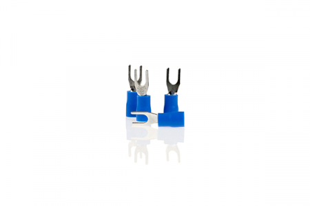 Scule si echipamente - Papuc Electric Auto Izolat Albastru Tip Furca 4.3Mm-Set 10 Buc