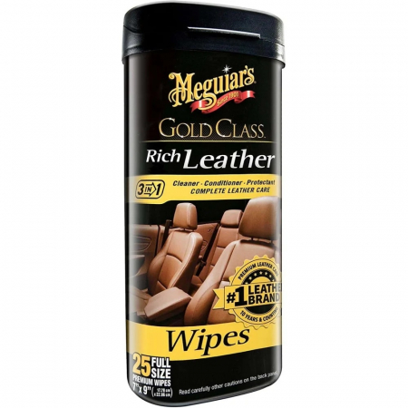 Intretinere auto - Servetele Intretinere Piele Meguiar's Rich Leather Wipes 25 Buc G10900MG