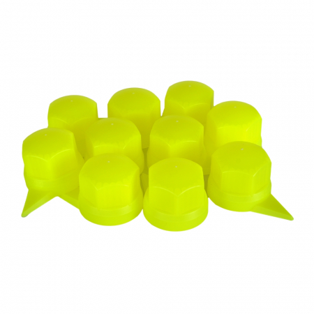 Set 10 Bucati Capac Plastic Pentru Prezon Roata Cu Indicator 32 Mm Neon Galben 41 Mm [2]
