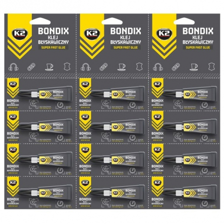 Diverse solutii chimice - Set 12 Buc K2 Bondix Adeziv Pentru Plastic, Lemn, Cauciuc, 3G B1000