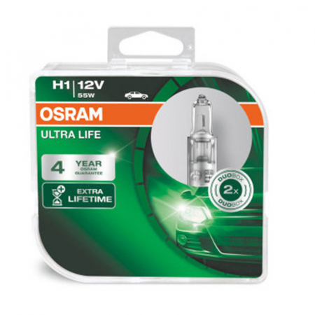 Becuri auto - Set 2 Becuri 12V H1 55 W Ultra Life Osram