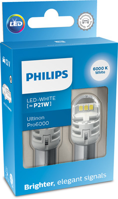 Set 2 Becuri Auxiliare Cu Led 12V P21W Ultinon Pro6000Si White Philips [0]