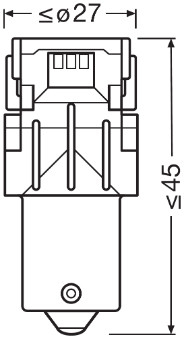 Set 2 Becuri Auxiliare Cu Led 12V (Py21W) Amber Bli Osram [2]