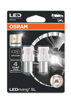 Set 2 Becuri Auxiliare Cu Led 12V (Py21W) Amber Bli Osram [0]