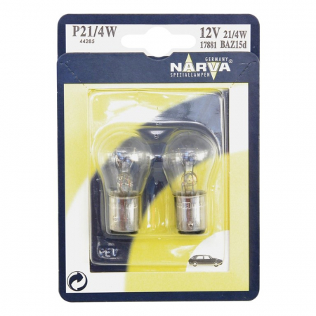 Becuri auto - Set 2 Becuri P21/4W 12V Blister Narva