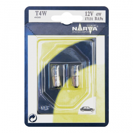 Becuri auto - Set 2 Becuri T4W 12V Blister Narva