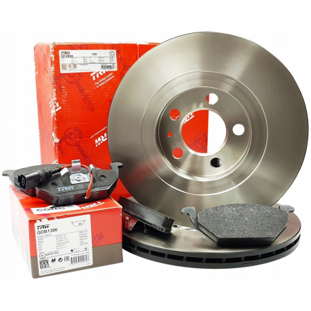 Piese auto - Set 2 Buc Discuri Frana Fata + Set Placute Frana Fata Trw Volkswagen Golf 4 1997-2005 2 Buc DF2804 + GDB1386