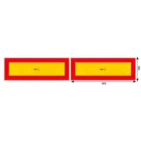 Produse universale - SET 2 PLACUTE REFLECTORIZANTE 565X196 MM GALBEN  ROSU ALUMINIU HICO