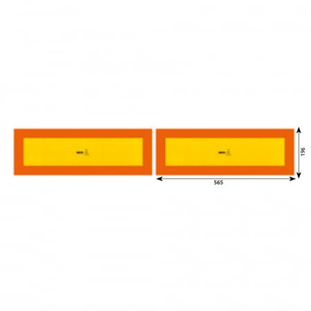 Accesorii auto - Set 2 placute reflectorizante galben rosu fluorescent 565x196 mm aluminiu rf 70.01s HICO