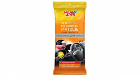 Intretinere auto - Set 24 de servetele curatat bordul, efect mat, aroma lamaie Moje Auto