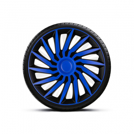 Accesorii auto - SET CAPACE ROTI 15  ALBASTRU-NEGRU CU INEL ALBASTRU KENDO