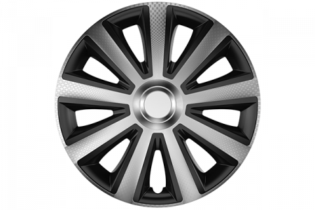 Accesorii auto - Set Capace Roti 15  Vr Carbon Aviator Silverblack