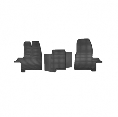 Accesorii auto - Set covorase auto din cauciuc  Ford Transit Custom Van Sport 2os. Automat 2017-  prezent, presuri FROGUM, Negru