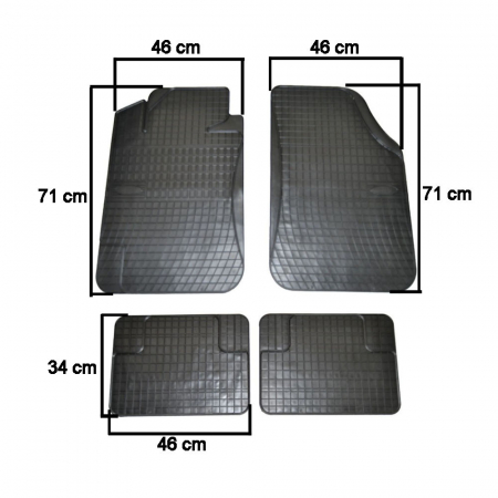 Set covorase auto din cauciuc Mat 3 Universale culoare Negru, presuri FROGUM, 4 buc. [2]