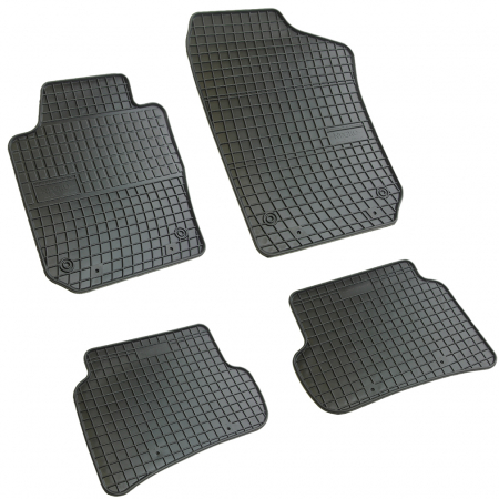 Accesorii auto - Set covorase auto din cauciuc Seat Ibiza 5 2008-2017 Skoda Fabia 3 2014-2021 4 bucati, presuri FROGUM, negre, 4 buc.
