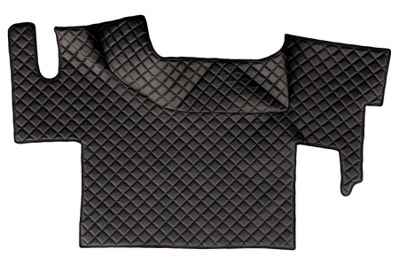 Covor compartiment picioare - Set covorase cabina compatibile cu Renault T cu podea plata (01.2014-2021) - Negru/Rosu