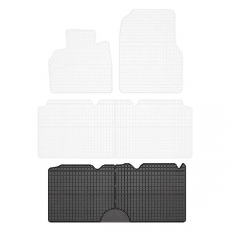 Covorase auto - Set covorase cauciuc, 2 Buc , Spate, Negru, Pentru: Renault Espace Iv 2002-, Van, 3 rand Of Seats