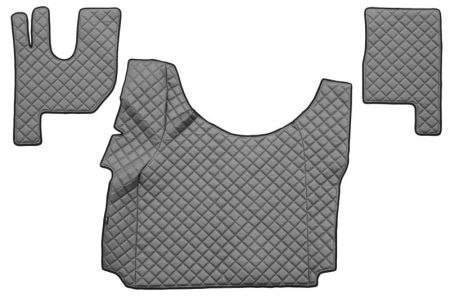 Covor compartiment picioare - Set covorase compatibile cu Renault T cu podea inalta (01.2014-2021), piele sintetica - Gri