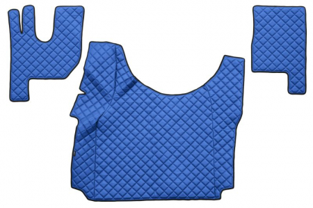 Covor compartiment picioare - Set covorase compatibile cu Renault T cu podea inalta (01.2014-2021), piele sintetica - Albastru