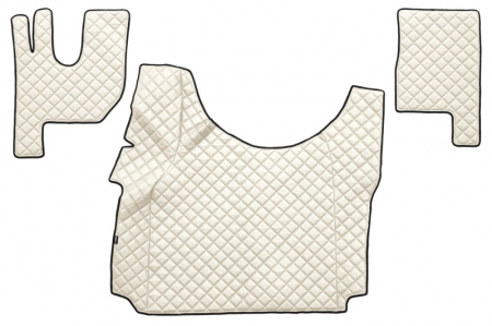 Covor compartiment picioare - Set covorase compatibile cu Renault T cu podea inalta (01.2014-2021), piele sintetica - Crem