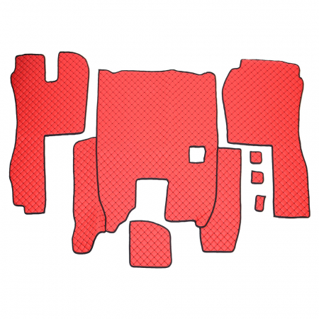 Set covorase Piele Ecologica Truck Umbrella Pentru Scania Seria R 380-420 2005-2016, Manuala, Rosu [0]