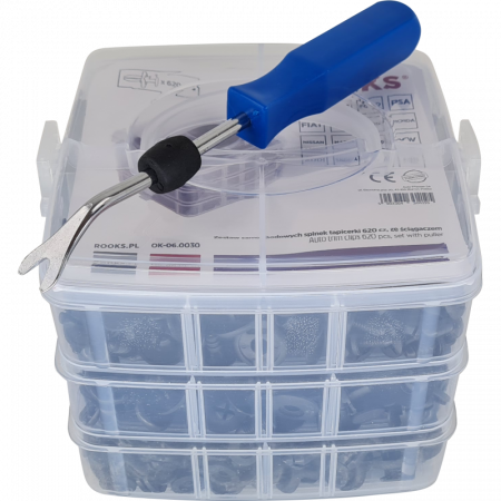 Scule si echipamente - Set De Clipsuri Auto Cu Extractor - 620 Buc. - ROOKS - OK-06.0030
