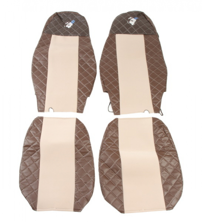 Set huse scaun compatibil cu Volvo FH 4 / FM 4 fabricatie 01.2013+, Maro/Crem [3]