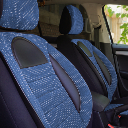 Set Huse Scaun Racing Albastru [3]