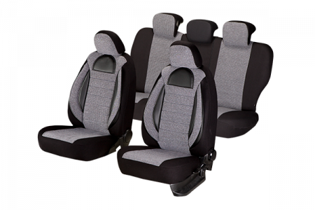 Set Huse Scaun Racing Gri - Negru [3]