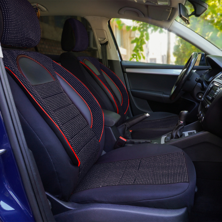 Set Huse Scaun Racing Negru [1]