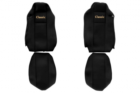 Husa scaun - Set huse scaun textil camion compatibile cu MAN TGX (01.2007-12.2017) si MAN TGX 01.2018+ cu scaune Isri, Negru