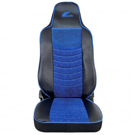 Set Huse Scaun Truck Umbrella Pentru Man Seria Tgx 6 Piele Ecologica Neagra + Velvet Albastru (2021-) [1]