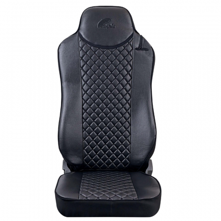 Set Huse Scaun Truck Umbrella Pentru Man Tgx Euro 5 Piele Ecologica Neagra [0]