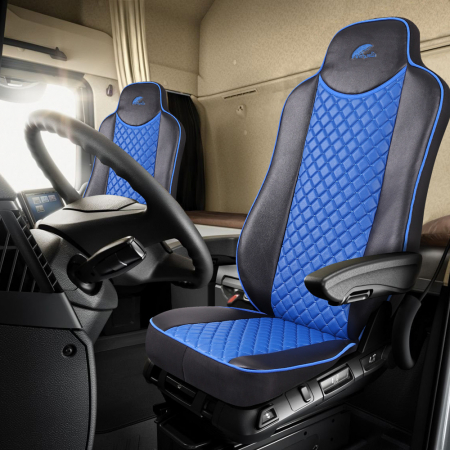 Set Huse Scaun Truck Umbrella Pentru Mercedes Actros Euro 5 1844 Mp2 Mp3 Mp4 Piele Ecologica Neagra [1]