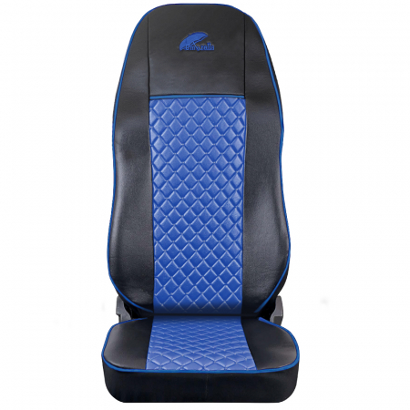 Set Huse Scaun Truck Umbrella Pentru Scania Seria R 2006-2020 Piele Ecologica - Negru+Albastru [2]