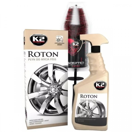 Intretinere auto - Set K2 Solutie Curatat Jante Roton 700ML G167 + K2 Perie Curatat Jante Scepter D7010