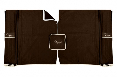 Set perdele cabina compatibile cu MAN TGA,TGX, cabina XLX / CABINA MEDIE 2002+, Maro/Crem [1]