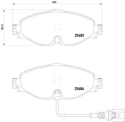Piese auto - Set placute frana fata Brembo  P 85 126 Audi, VW, Skoda, Seat
